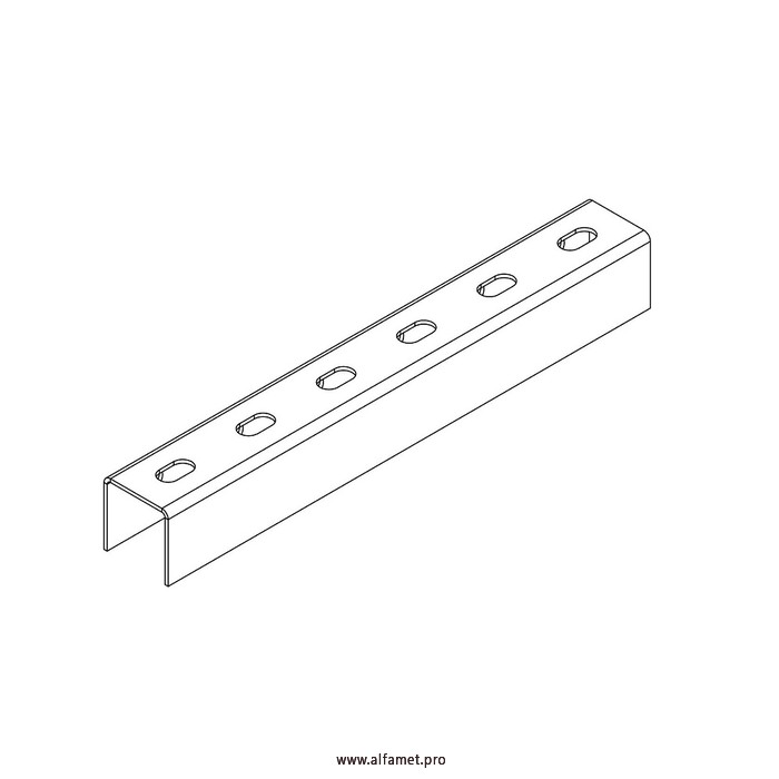 Профиль монтажный U-образный 50х50х3000 (2,5 мм)